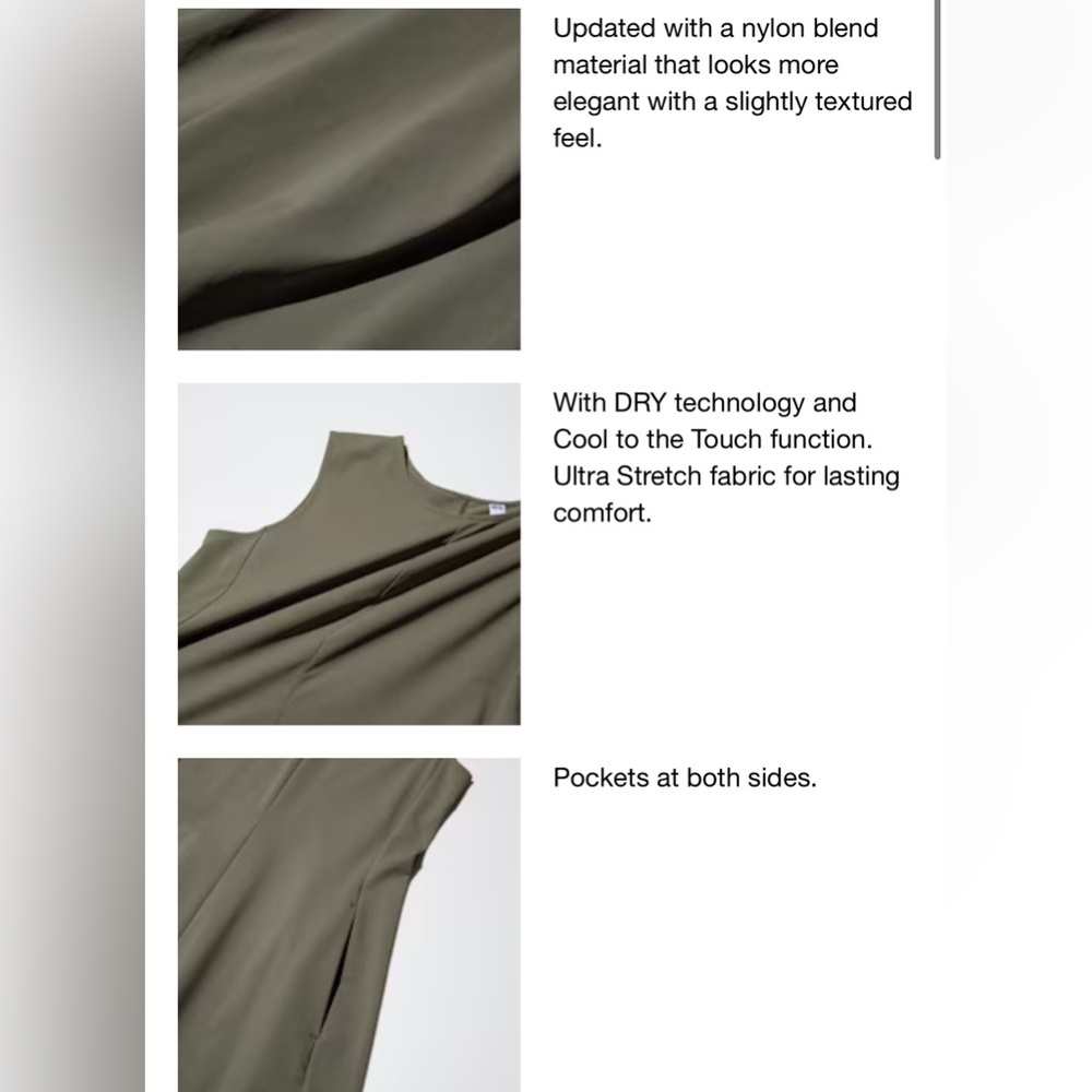 NWOT Uniqlo Ultra Stretch Dress in off-white - size M - Picture 2 of 4